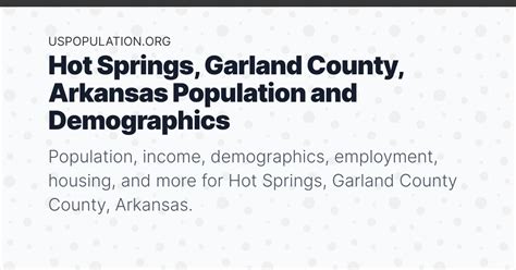 population of hot springs|hot springs arkansas statistics.